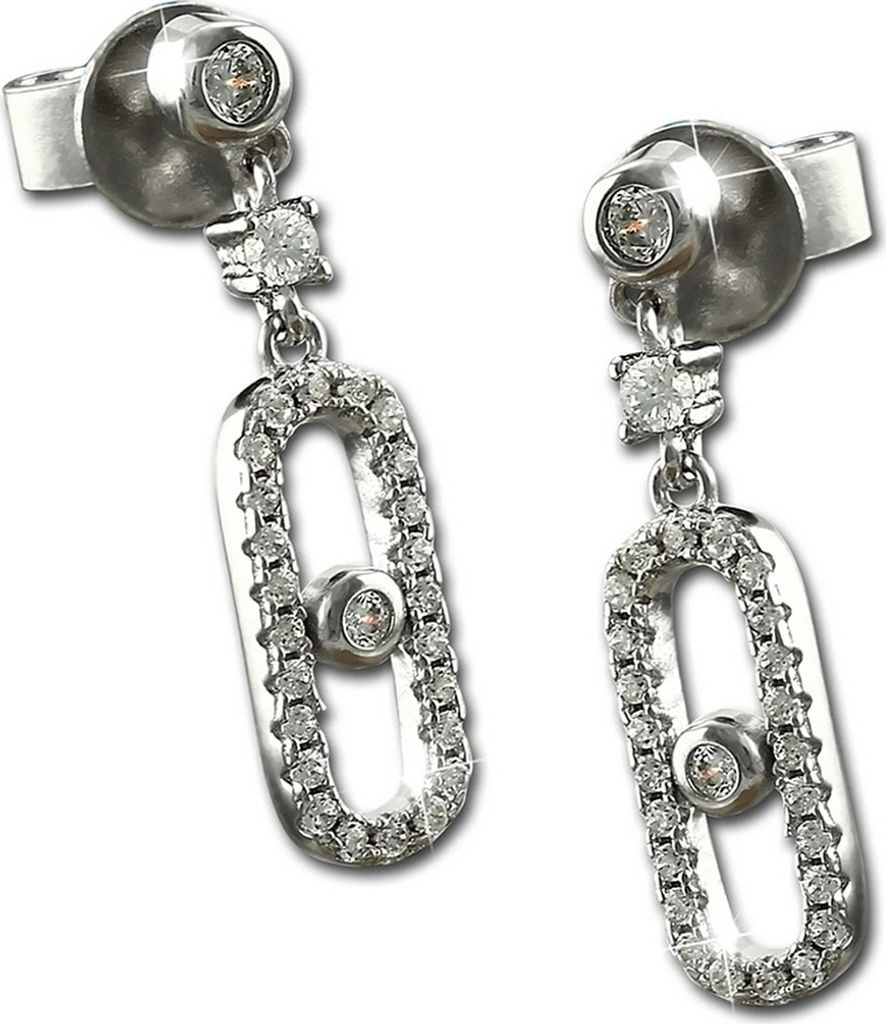 SilberDream Damen Ohrringe Crystal Zirkonia weiß Ohrhänger 925 Silber D2GSO487W