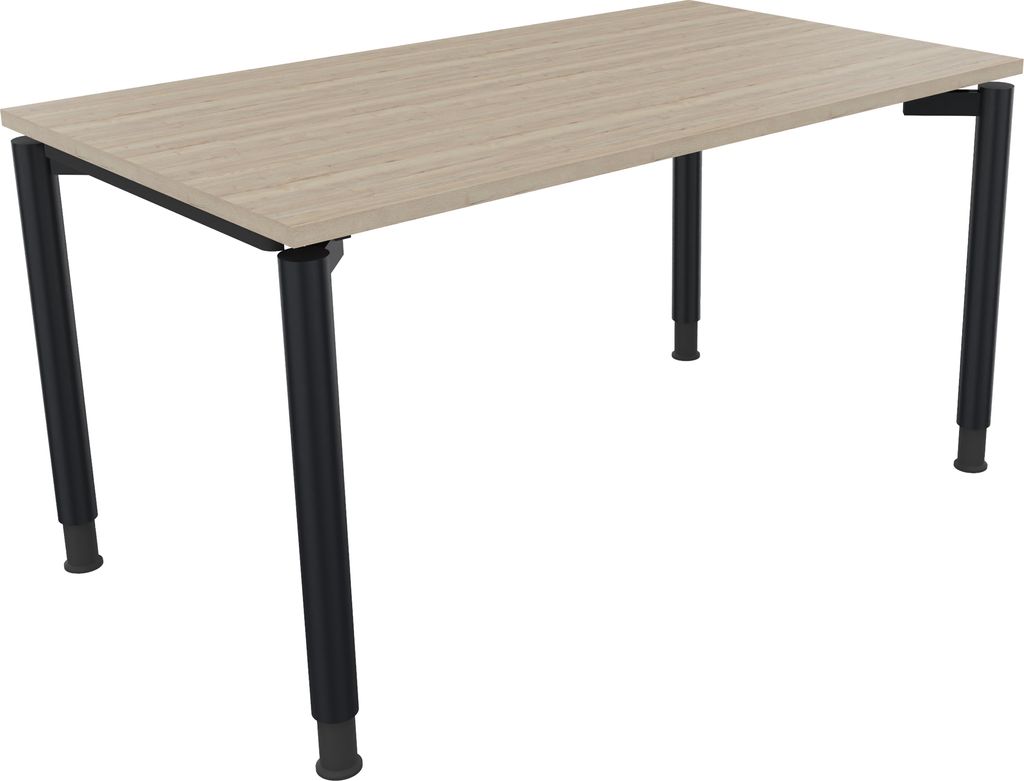 Schreibtisch Vierfuß Rundrohr B1400xT800xH680-820 an/Eiche Natur