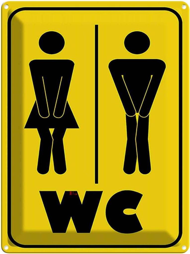 vianmo Blechschild 40x30 cm WC Piktogramm Toilette Warnschild Hinweisschild Sicherheit Vorsicht