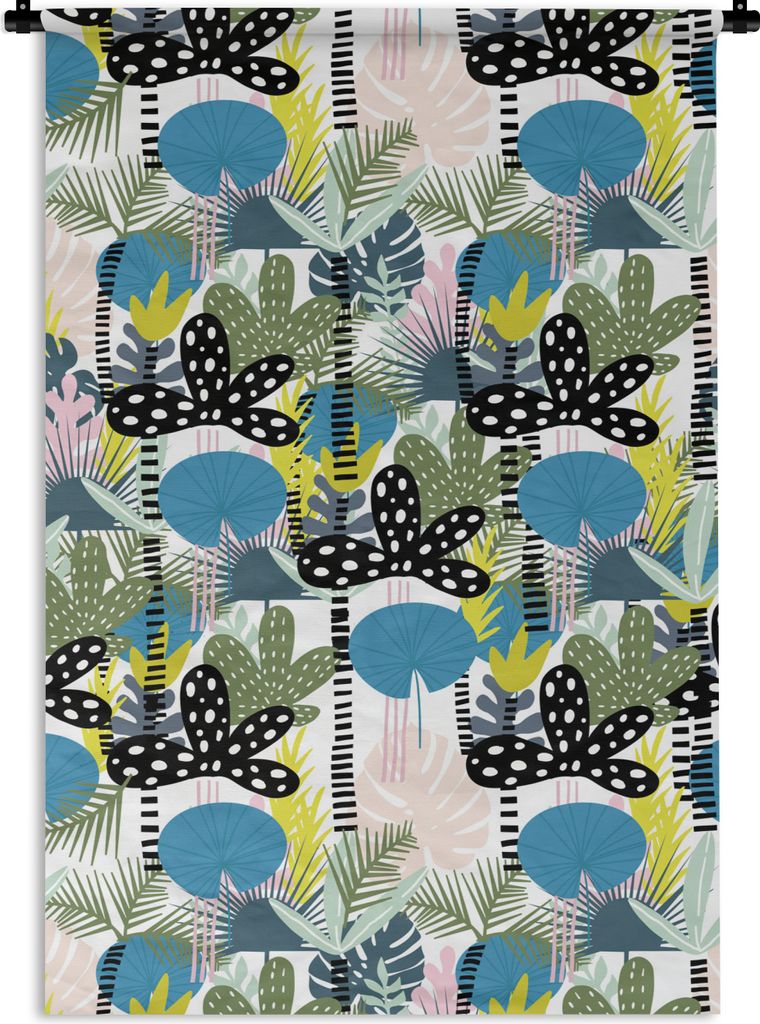 MuchoWow Wandteppich Wandbehang Dschungel - Pflanzen - Farben 90x135 cm Tapisserie Dekoration Wandtuch - Baumwolle - Wandskulptur