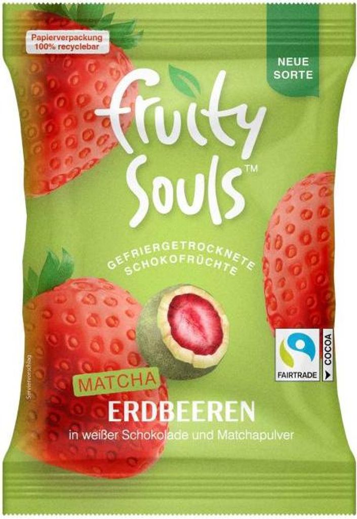 FruitySouls Gefriergetrocknete Schokofrüchte Matcha Produktbild 