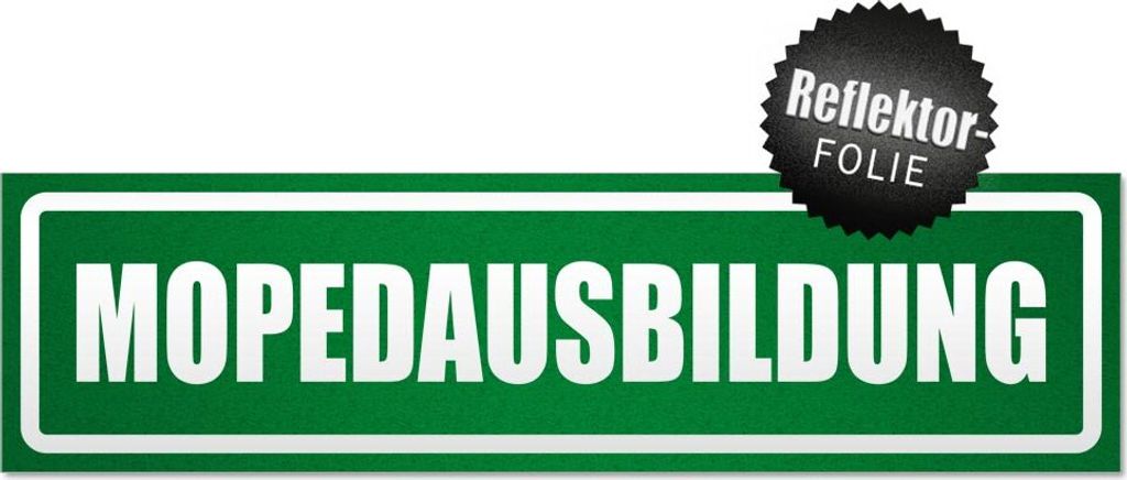 Mopedausbildung invertiert Magnetschild Schild magnetisch