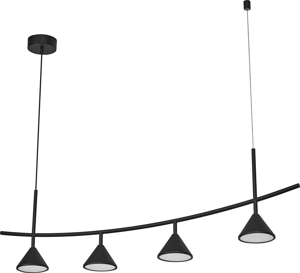 OSRAM Decor Fuji Linear, dekorative Hängeleuchte, 4-flammig, 16W, 620lm, 3000K, 930 warmweiß, nicht dimmbar, IP20, schwarz, Stahl, Leuchtmittel n...