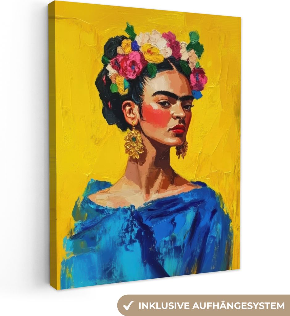Leinwand Bilder 30x40 cm - Eklektisch - Frau - Blumen, Bild Modern, Wanddeko, Gemälde