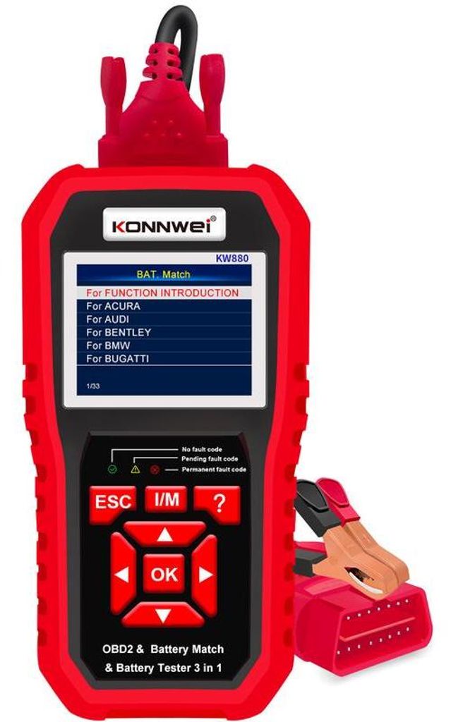 Konnwei KW880 autodiagnostika OBDII + tester autobaterií Obrázek produktu 