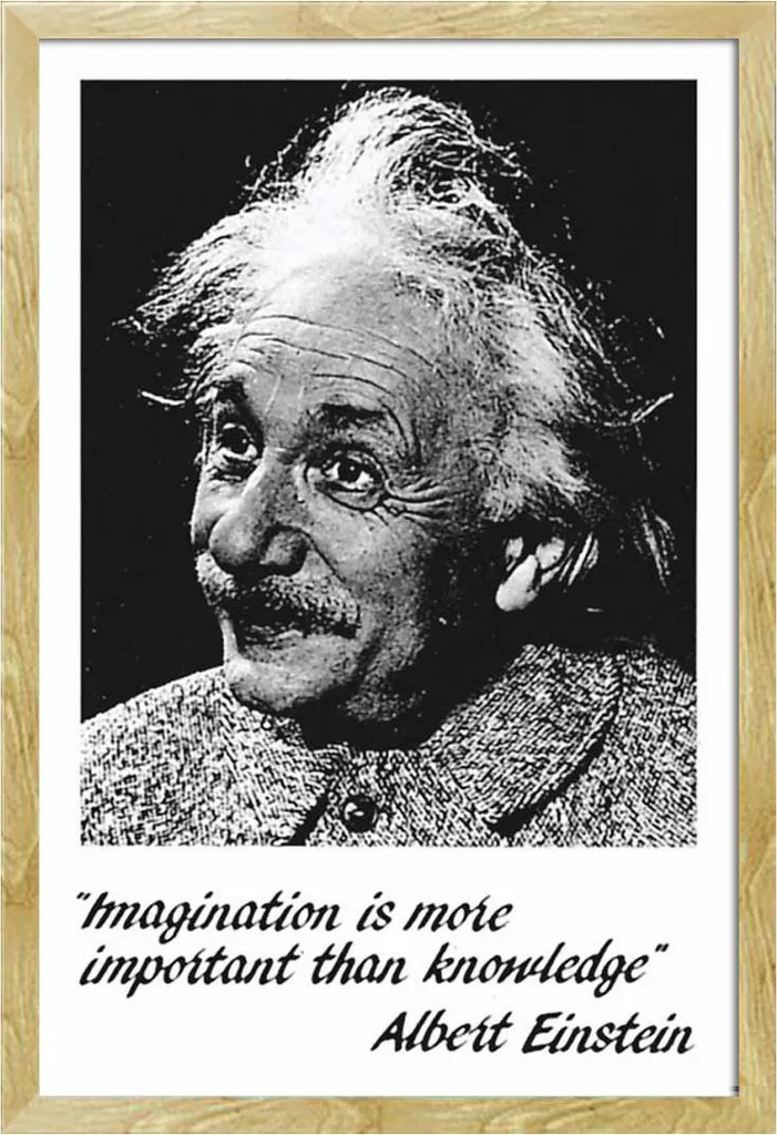 Poster Albert Einstein Imagination con Cornice Shinsuke Shinsuke Maxi MDF
