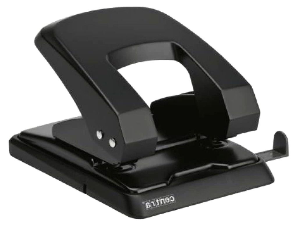 HP40 Locher (Metall, für 40 Blatt, mit Anschlagschiene) schwarz
