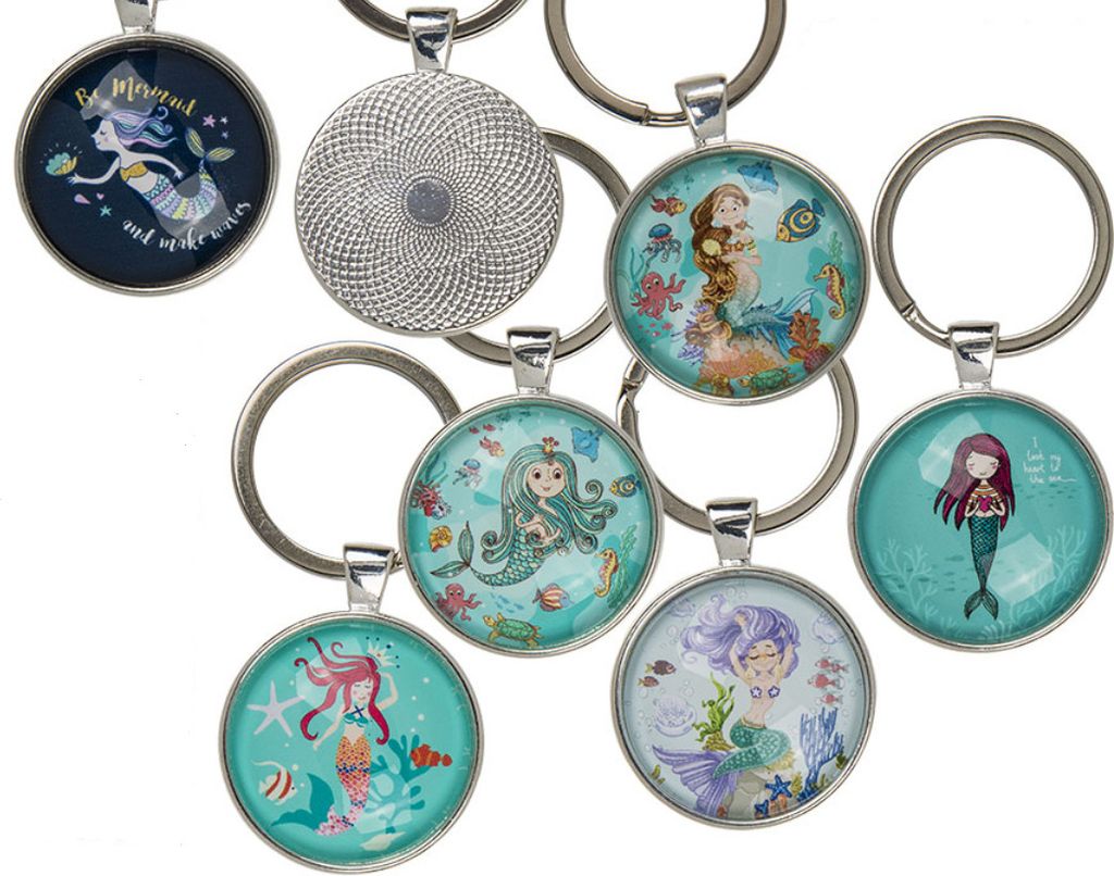 Schlüsselanhänger Meerjungfrau 6erSet, 6,5 cm Nixe Nixen Mitgebsel Kindergeburstag