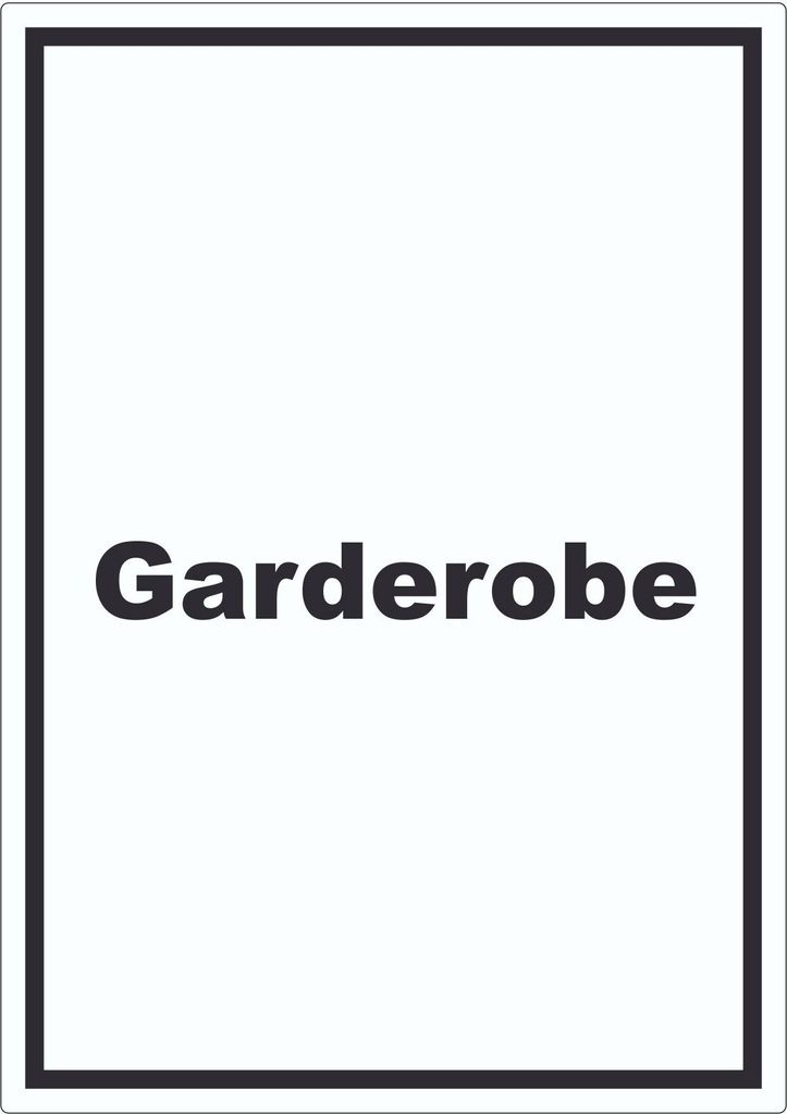 Garderobe Aufkleber mit Text Kleidung aufbewahren hochkant A5 (148x210mm)