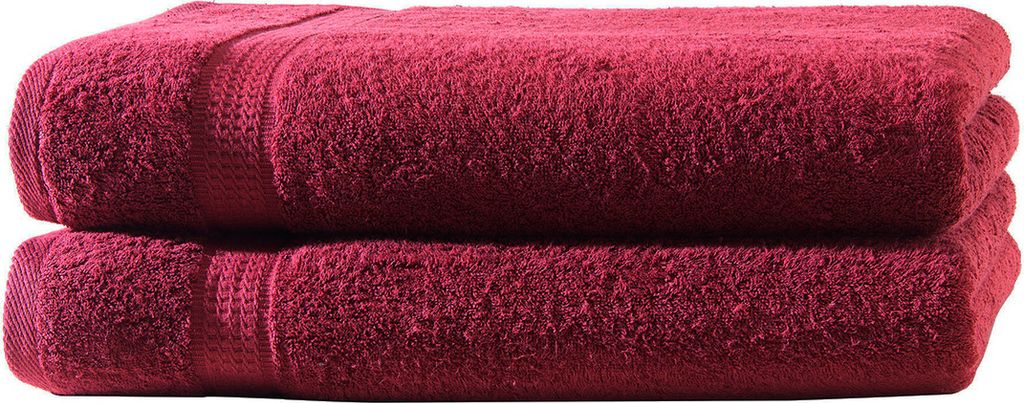 2er Set Frottee Duschtücher Elegance 70x140 cm 100% Baumwolle 500 gsm Duschtuch bordeaux