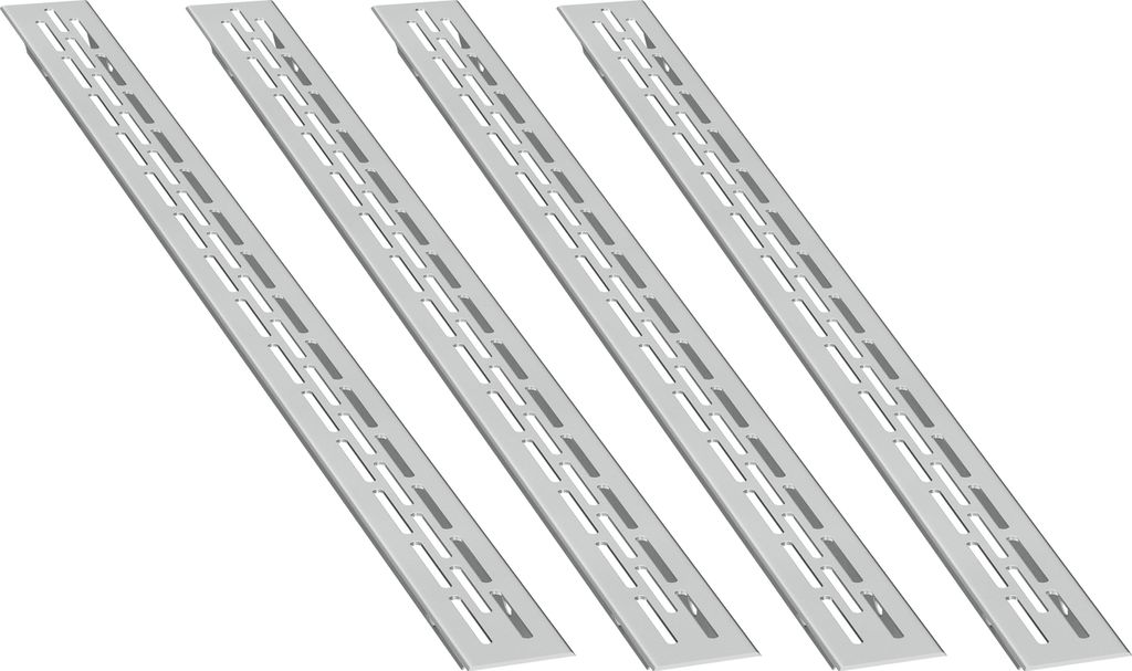 4 x sossai Lüftungsgitter Slim 37,5 x 2,4cm in Aluminium Design BeLüftungsgitter Slim Türgitter Stegblech Abluft