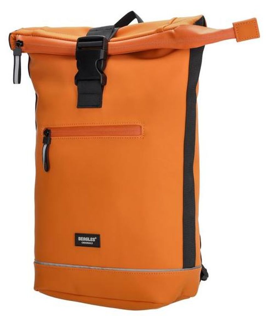 Kleiner Damen Roll up Rucksack Plane Tasche Fahrradrucksack Kurier Rollup Bag Orange