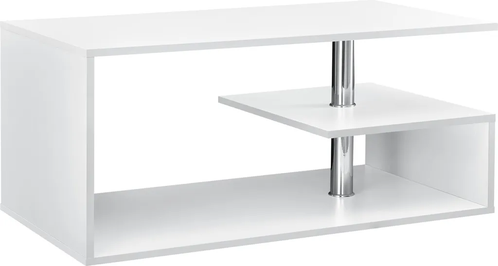 Table basse Haarlem table de salon blanche 90 x 50 x 41 cm pour séjour