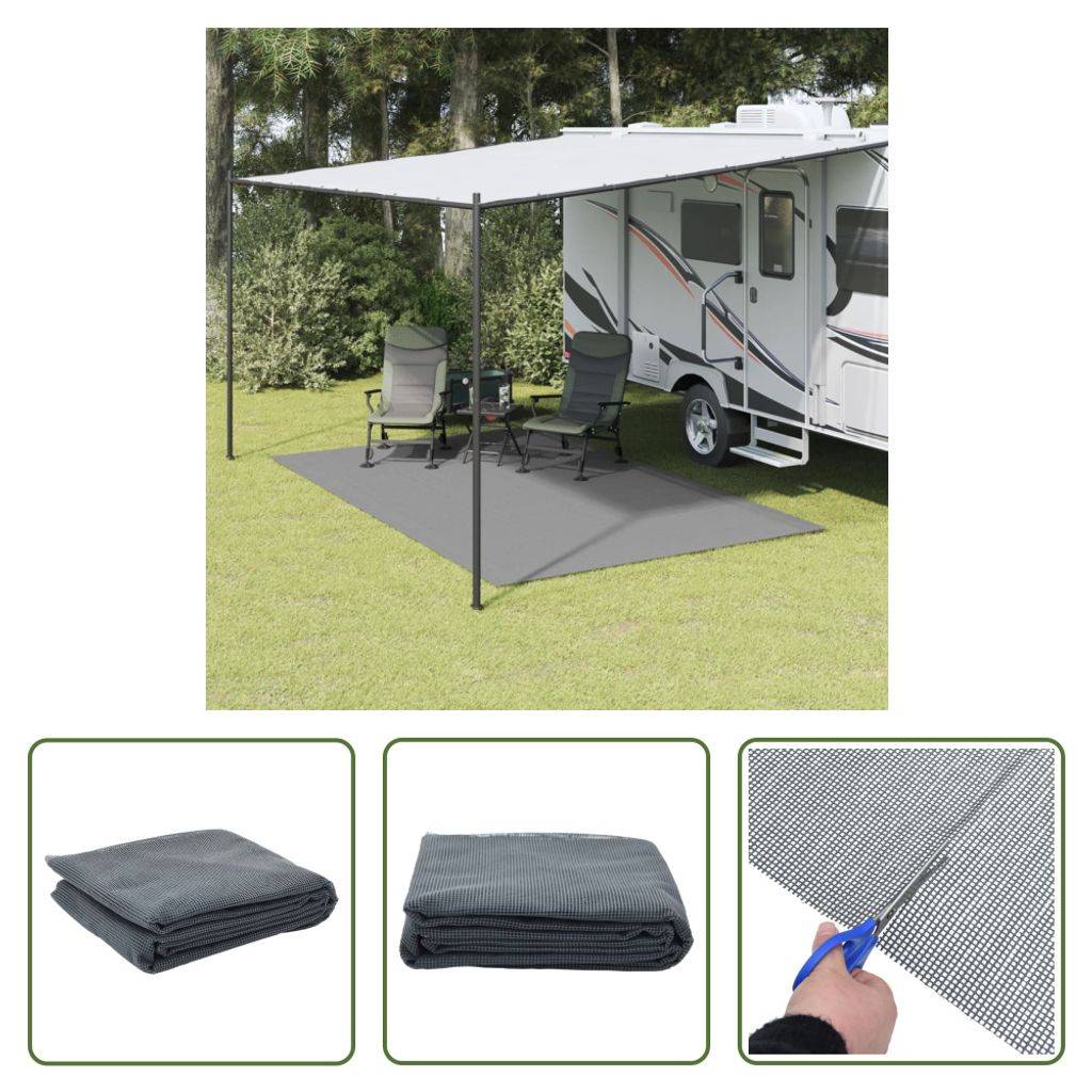 The Living Store Campingteppich Anthrazit 4x2,5 m