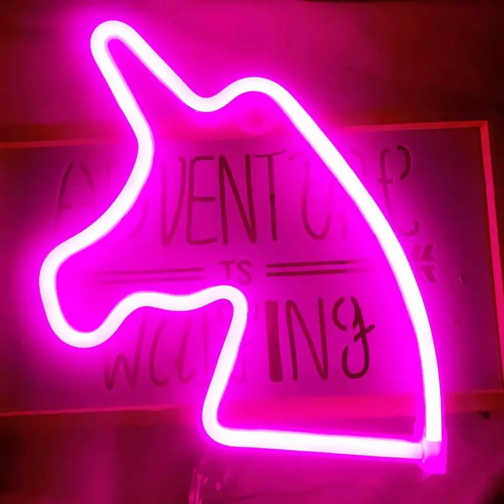 Decorazione Parete Neon Unicorno Rosa | Illuminazione Mood Ambient