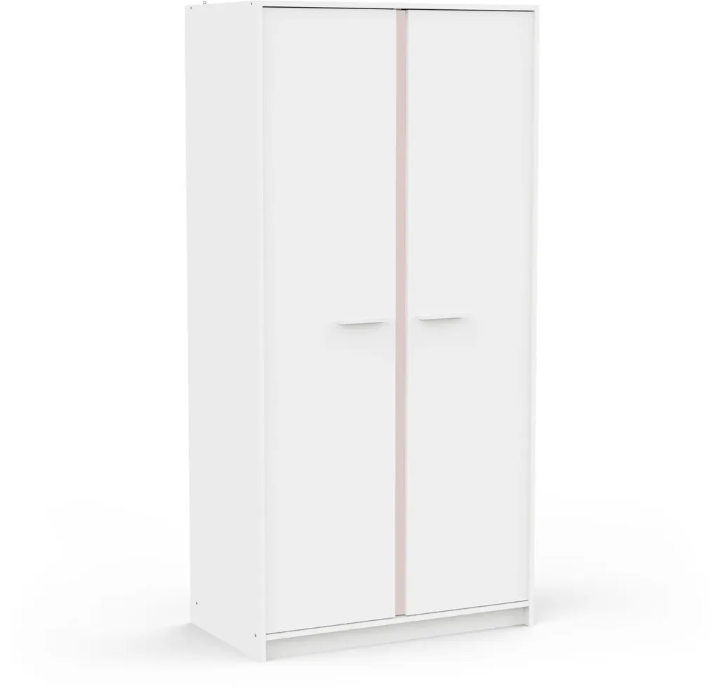 Armoire blanche 2 portes ARLO H180,9 cm : Aménagez votre dressing complet