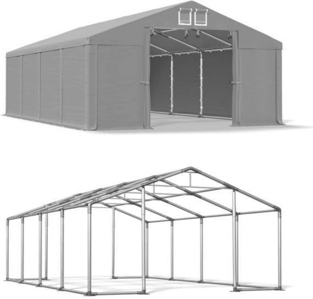 8x8 Graues Magazin Zelt WINTER MSD