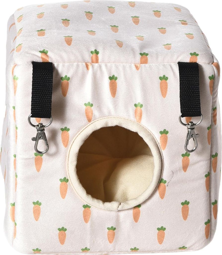 Duvo+ Hängehaus Cube Carrot aus Plüsch weiß