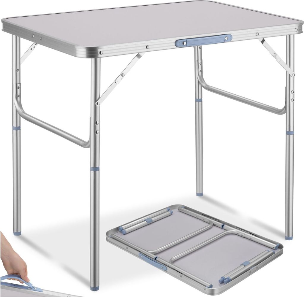 Camping Klapptisch aus Aluminium 75x55x68cm - grau Produktbild 11