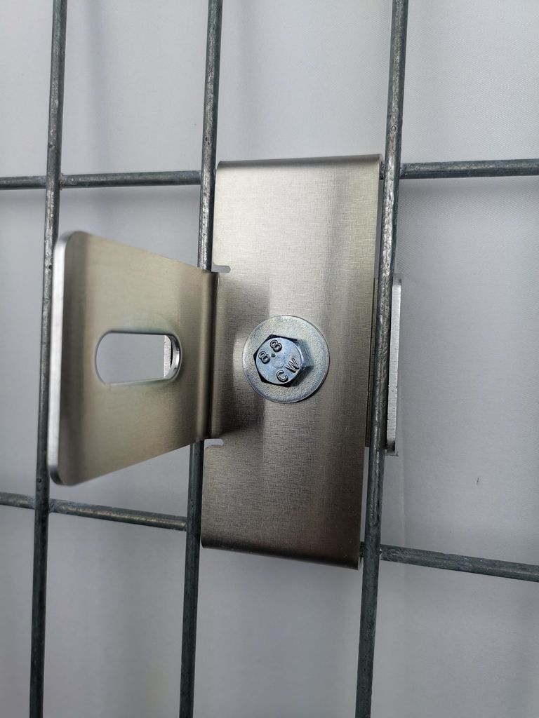Klammer mit Zaunhalter Maschenweite 5 x 10 cm, Aluminium Produktbild 