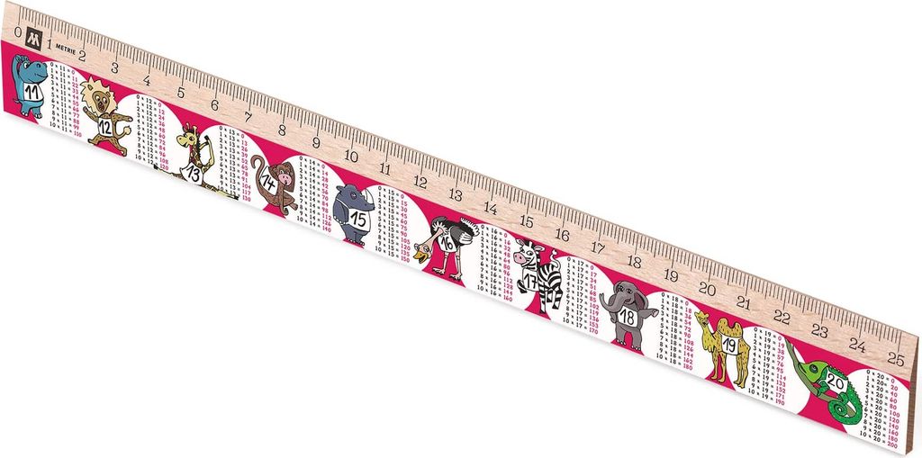 Metrie, Didakt-M07 Règle en bois, tables de multiplication Image du produit 