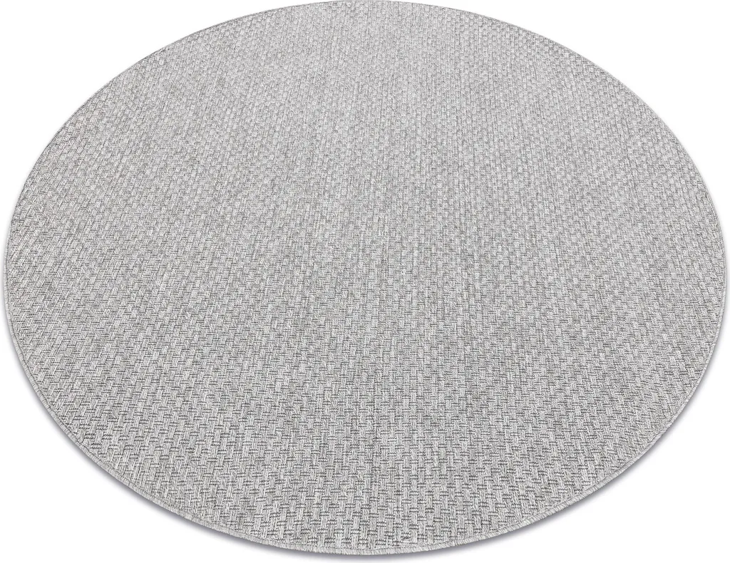 Tapis sisal gris clair TIMO 6272 rond Ø 120 cm résistant et lavable