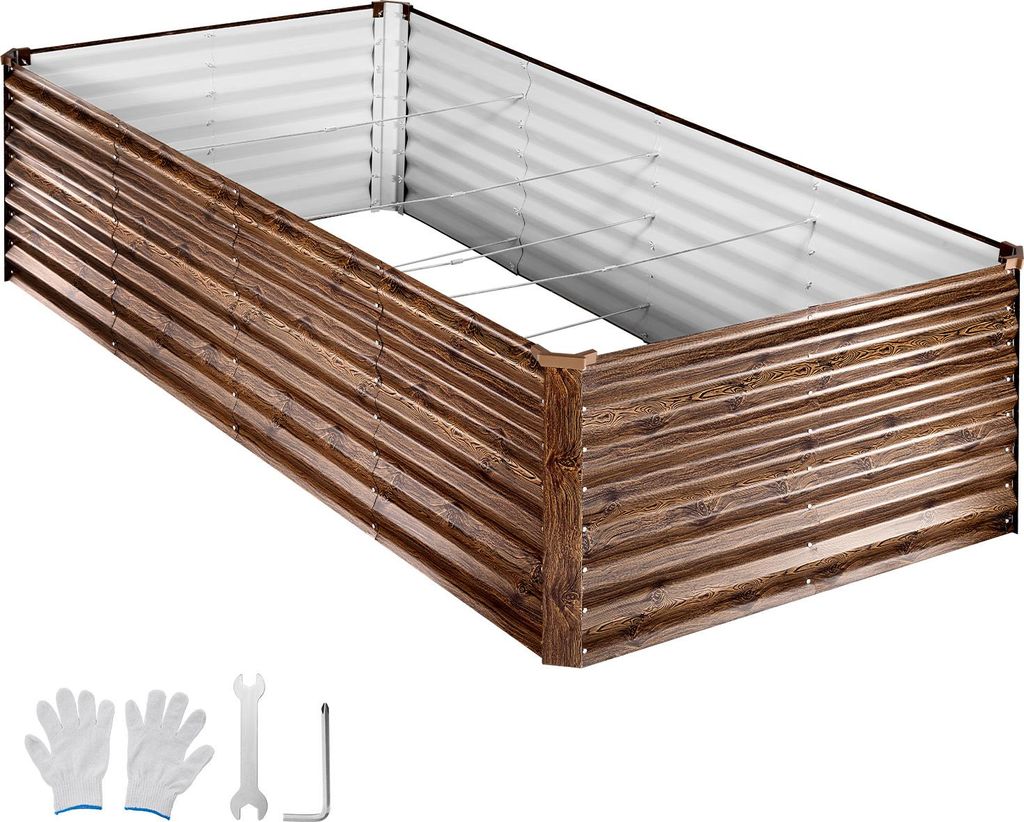 SucceBuy Hochbeet aus Metall 240x120x62 cm, rechteckiges Produktbild 