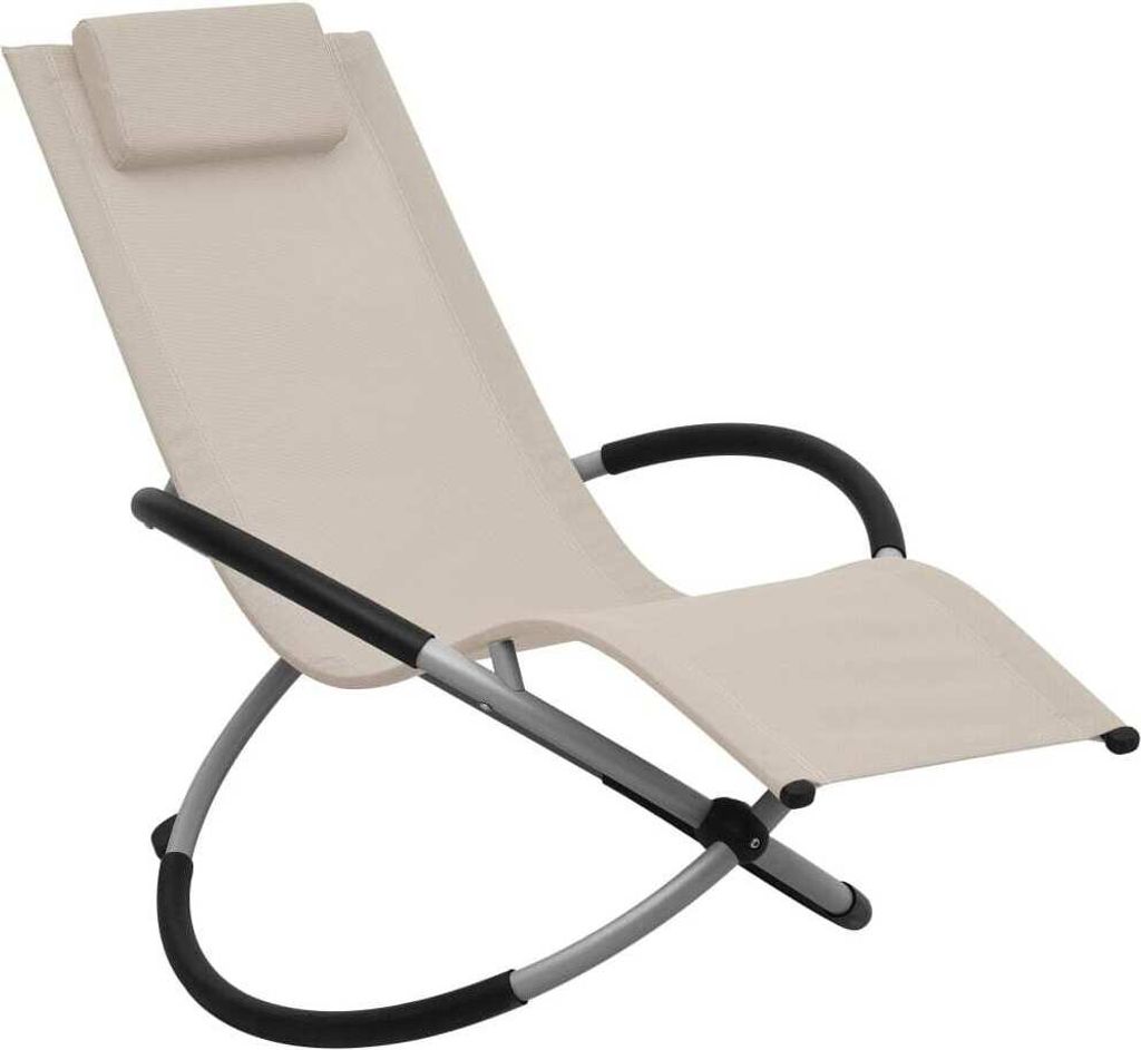 The Living Store Kinder-Sonnenliege Stahl Creme