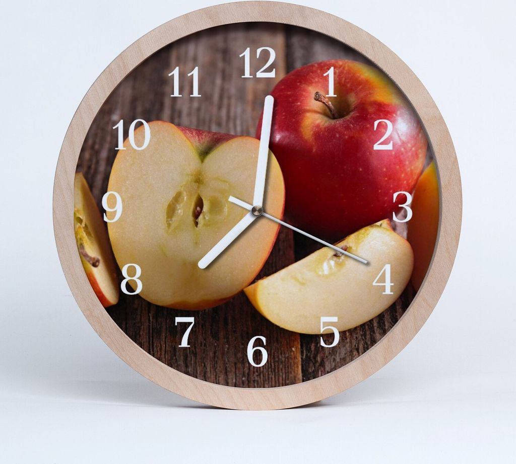 Holzuhr 30fi cm wanduhr - Apfel Obst