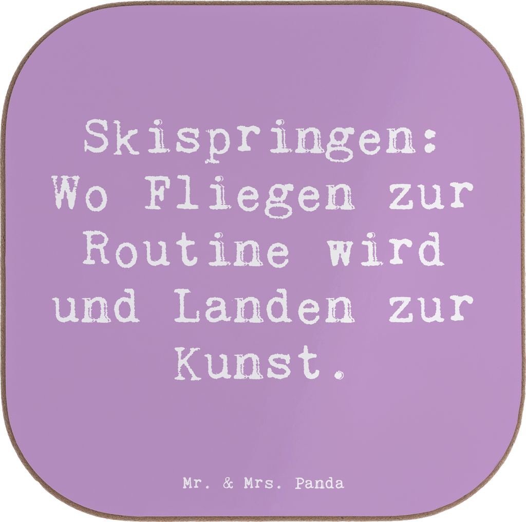 Mr. & Mrs. Panda Untersetzer für Gläser Spruch Skispringen Kunstflug - Lavendeltraum - Geschenk, Tassen, Glas, gläseruntersetzer, Teamsport, Sch...