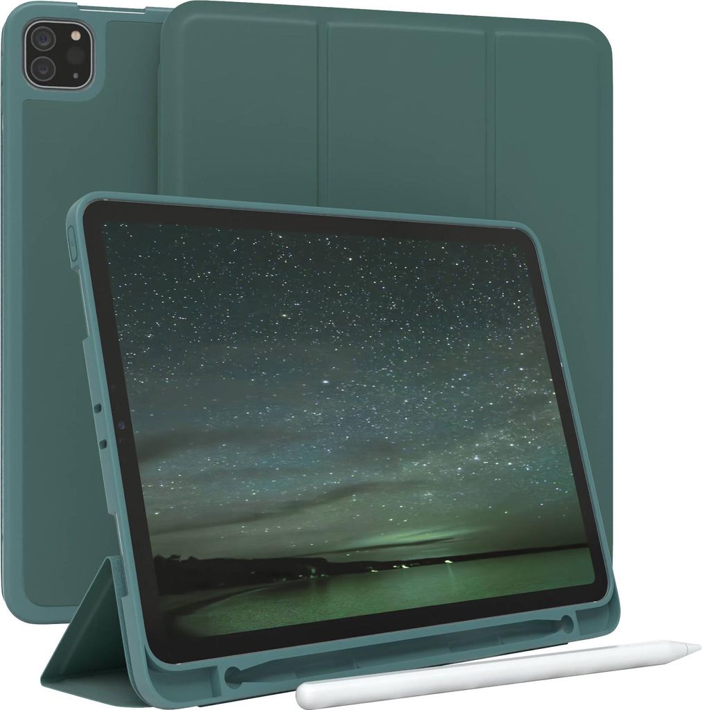 EAZY CASE Smartcase mit Stifthalter für Apple iPad Pro 11" (2018/2020/2021) Hülle mit Stifthalterung, Tablet Cover aufstellbar 11 Zoll in Grün