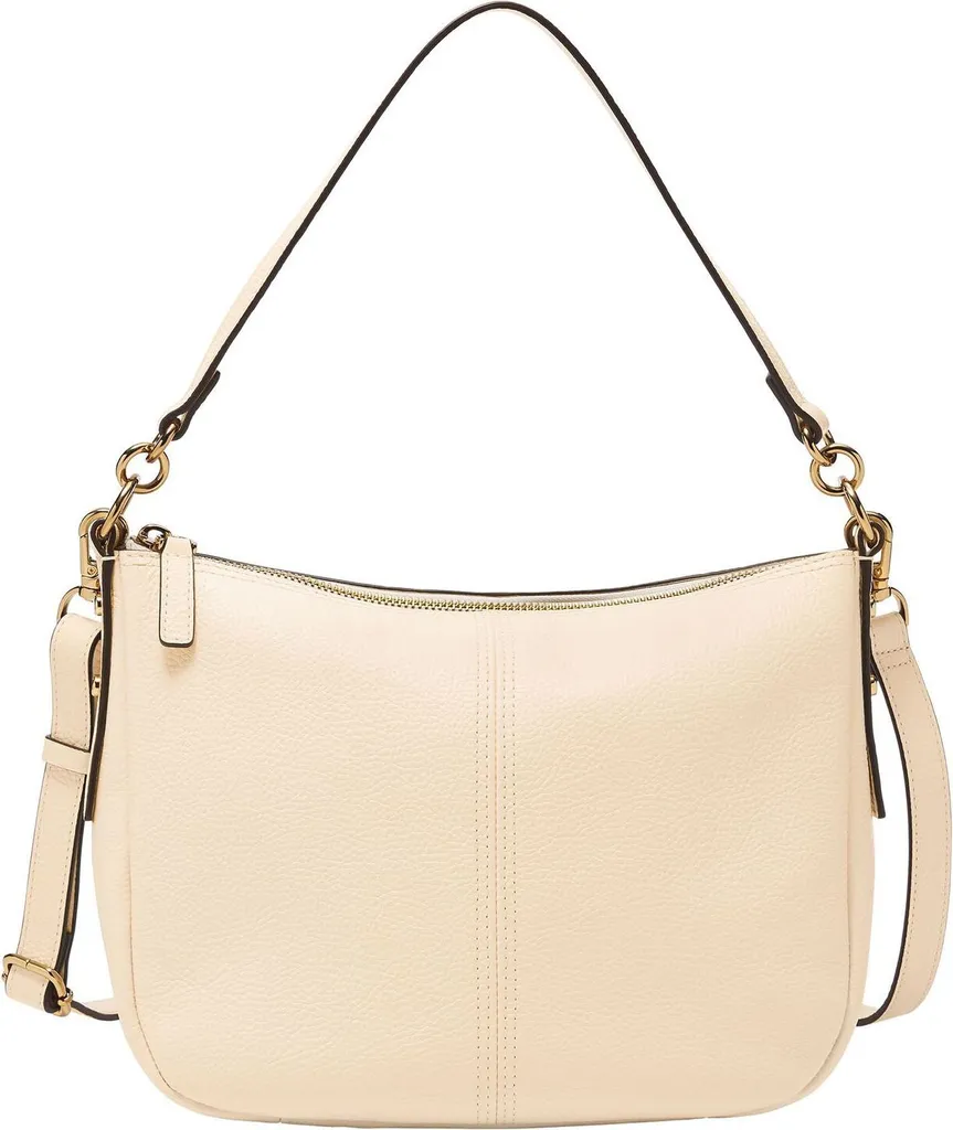 Sac Bandoulière Femme Jolie Crossbody Fossil Écru - Besace en Cuir Doux