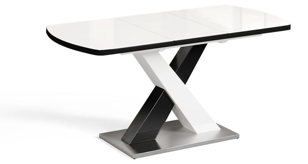 Esstisch Vicco Chinto Schwarz/Weiß 120-160 x 80 cm Produktbild 