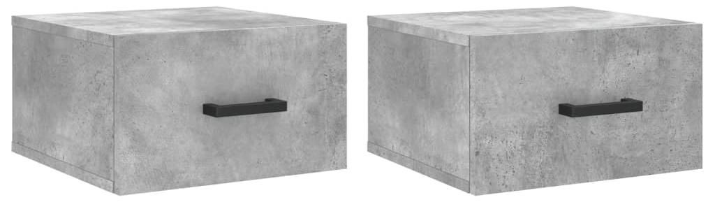 vidaXL Wand-Nachttische 2 Stk. Betongrau 35x35x20 cm Produktbild 