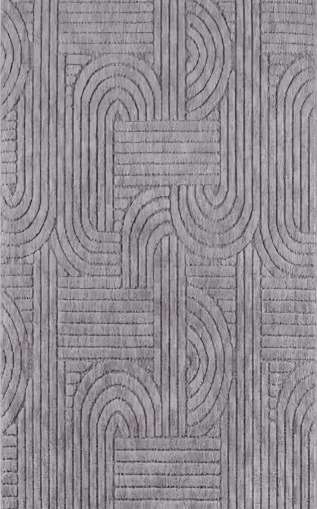 Grau Teppich Abstraktes Geometrisches Muster Kurzflor Wohnzimmerteppich