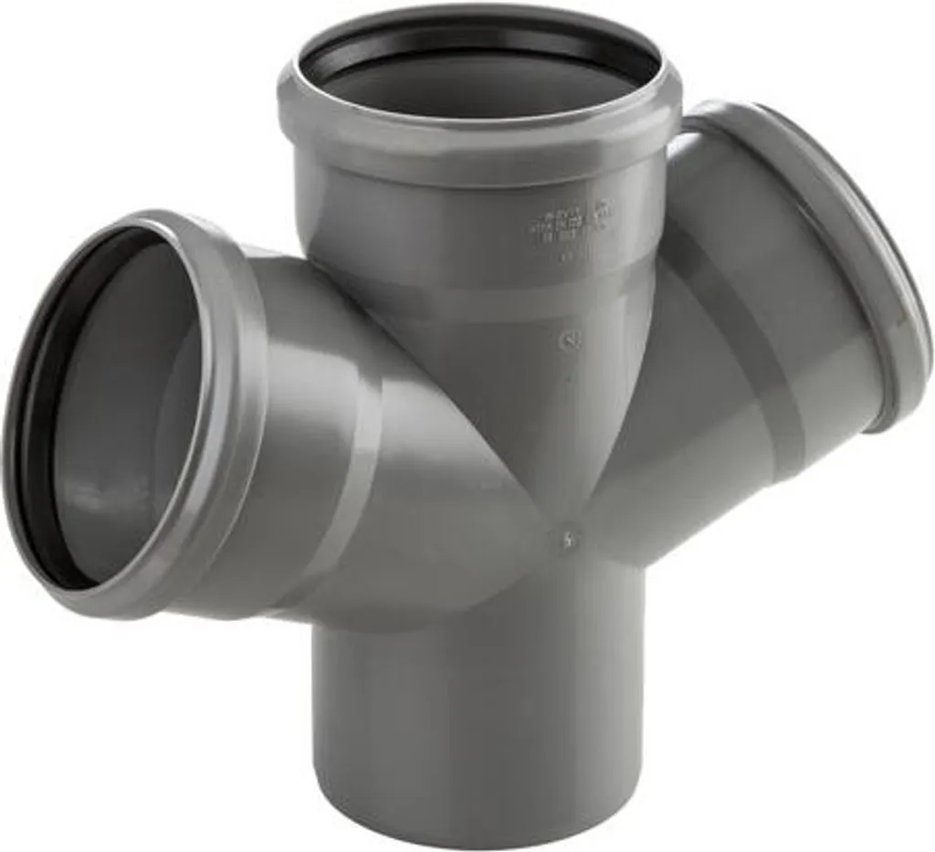 Raccord d'évacuation 4 voies PP-HT 50x67 pour salles de bain et cuisines