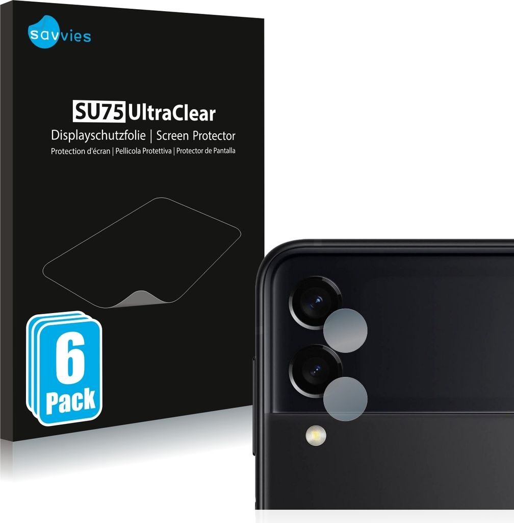 6x Für Samsung Galaxy Z Flip 3 5G (NUR Kameraschutz) Schutzfolie Savvies Displayschutz Display Schutz Folie Klar Transparent
