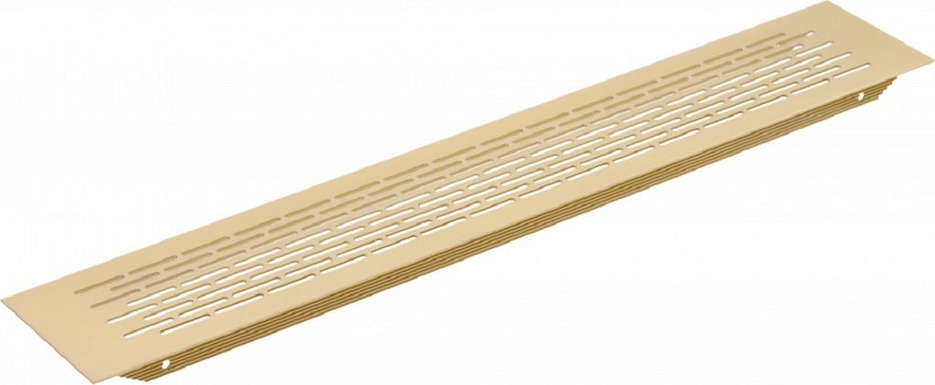 Aluminium Lüftungsgitter 80x480mm ovale Lochung Stegblech vers. Farben Belüftungsgitter Gold eloxiert
