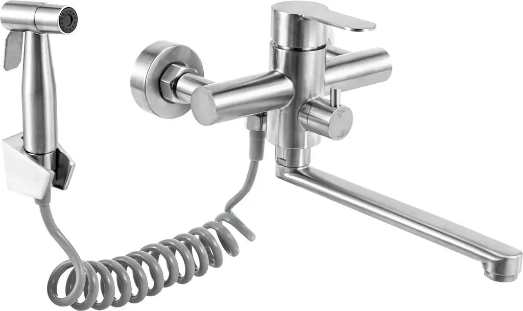 Rubinetto Parete Cucina Acciaio 304 3 Getti - Orientabile 360 Gradi