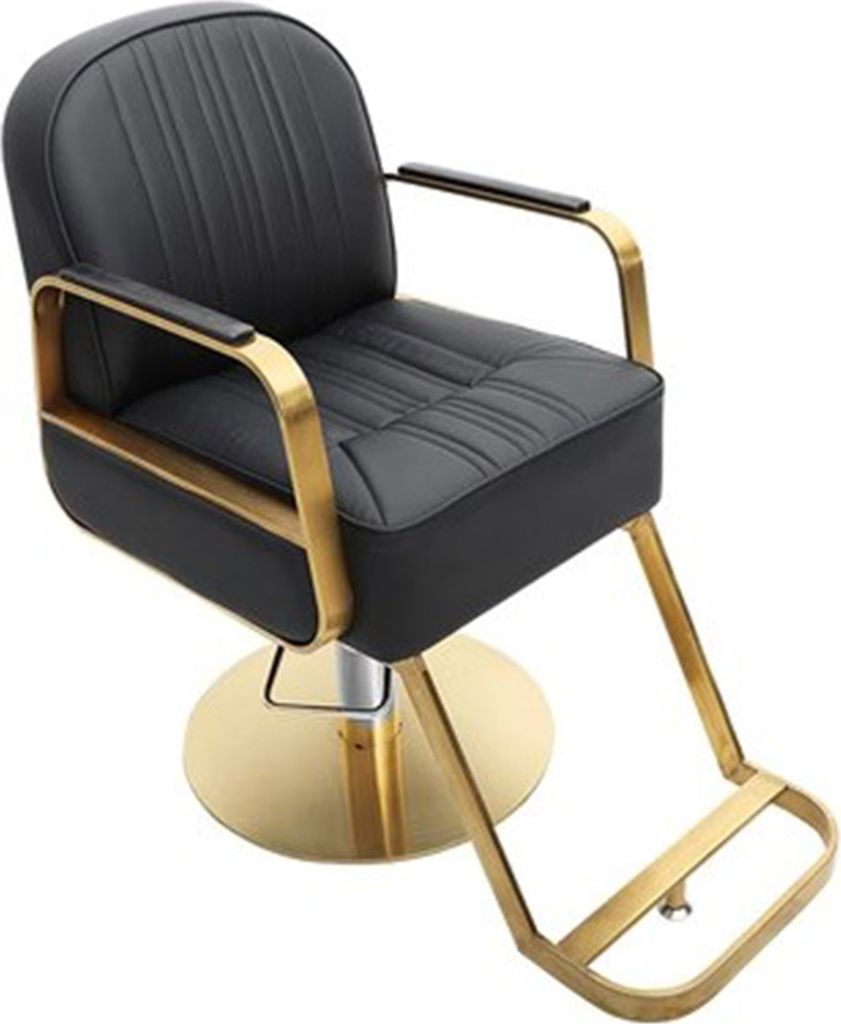 360Home Coiffeurstuhl Armlehnstuhl Drehstuhl Höhenverstellbar stuhl schwarzgold rund