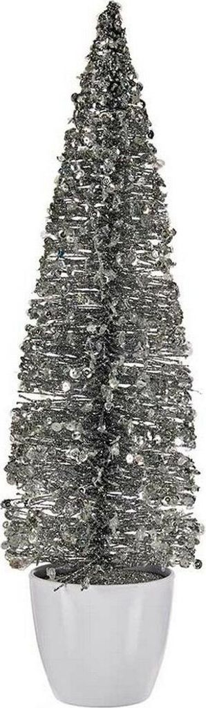 Großer Weihnachtsbaum 10 x 38 x 10 cm Silber Weiß Kunststoff