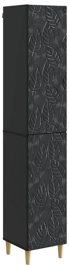 Schrankset 2 pcs Schwarz Holzwerkstoff