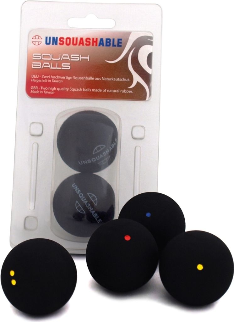Unsquashable Squash-Ball UNSQUASHABLE rot, 2er Blisterpack