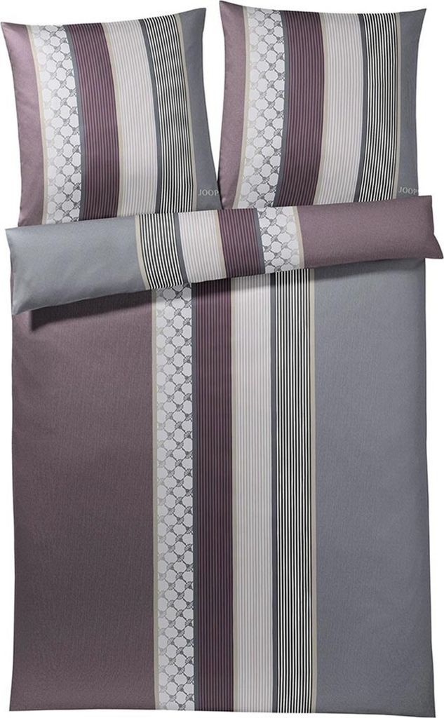 JOOP! Mako-Satin Bettwäsche Cornflower Stripes Farbe deep wine Größe 40x80 200x200 cm
