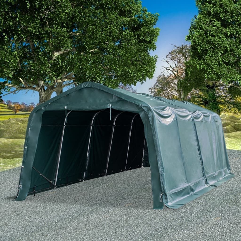 "2026 Promotion" Weidezelt PVC 550 g/m² 3,3×8 m Dunkelgrün - Fliegengitter CC3306