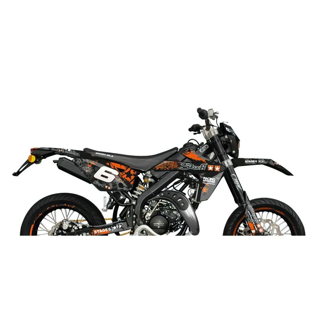 Kit déco Stage6 Orange Black pour Rieju MRT : Solution anti-rayures
