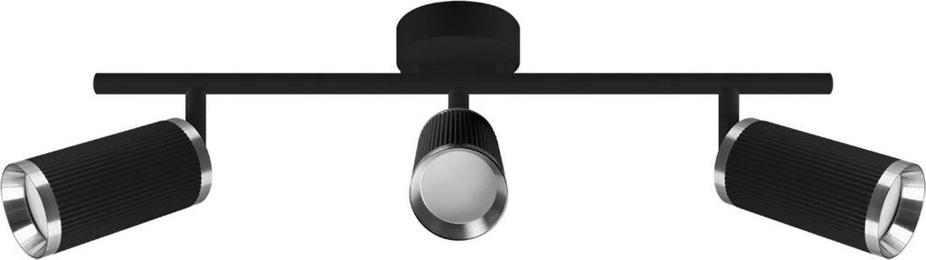Deckenstrahler Metall verstellbar Schwarz Chrom GU10 3-flammig länglich Spot Lampe Decke