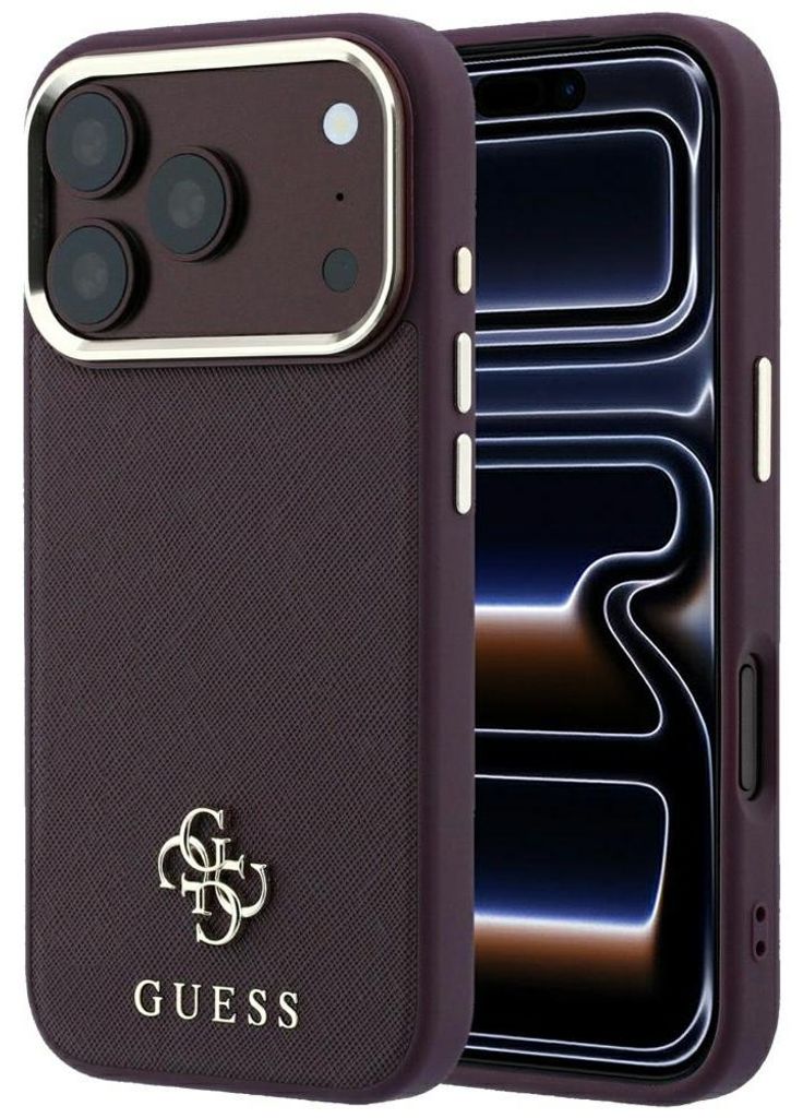 Coque pour iPhone Guess Saffiano Small 4G Classic Logo, Image du produit 