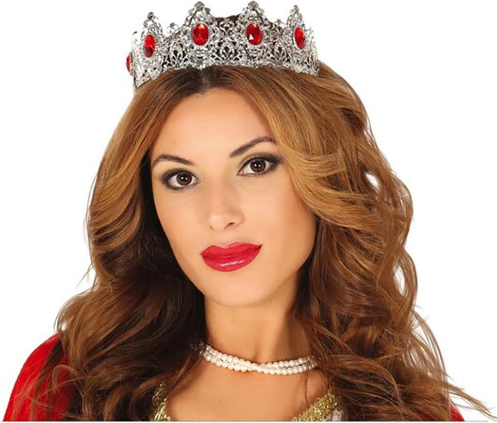 Prinzessin Diadem Krone Silber Rot Edelsteine Mittelalter Produktbild 