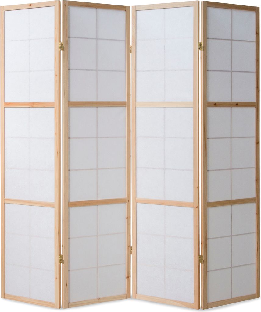 Homestyle4u 167, Paravent Raumteiler 4 teilig, Holz Natur, Produktbild 6